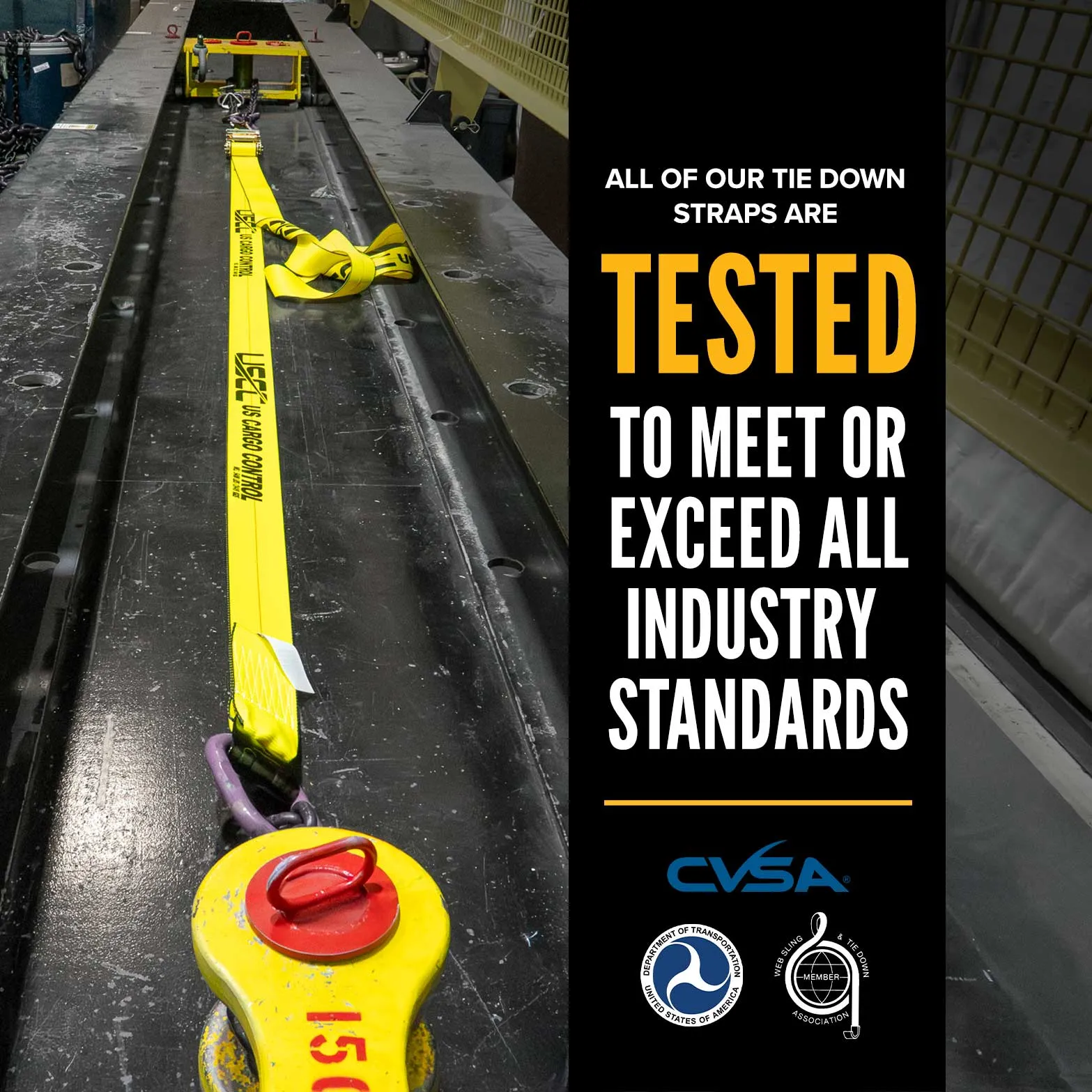 2" x 12' Replacement Tow Strap with RTJ Cluster Hooks | Yellow