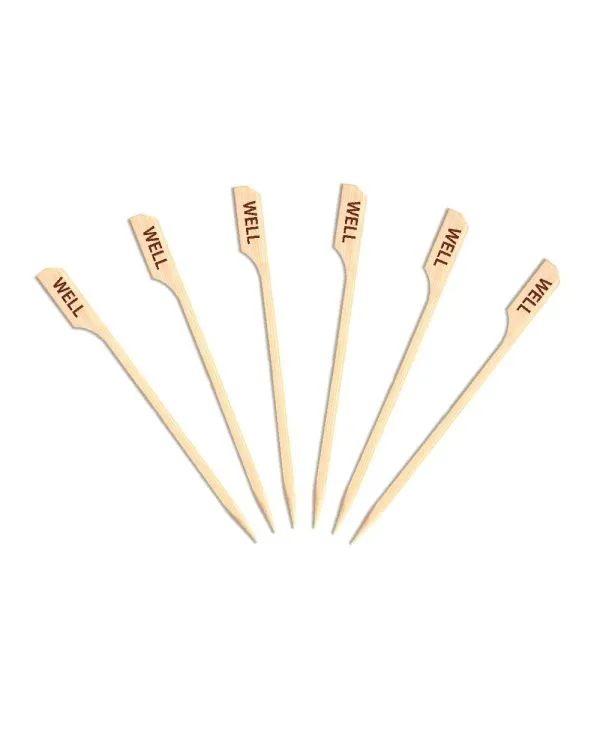 3.5" Bamboo Steak Marker Paddle Pick, Well - 1,000/box