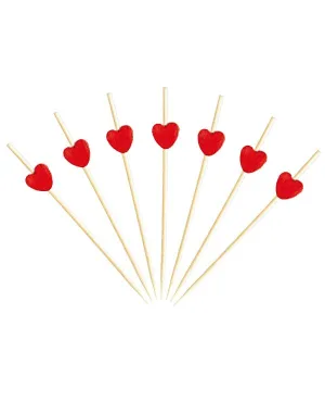 3.5" Red Heart Bamboo pick - 1,000/box