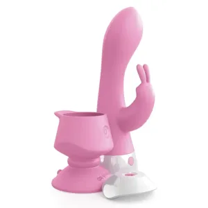 3Some Wall Banger Rabbit Rechargeable Remote-Controlled Silicone Vibrator With Suction Cup
