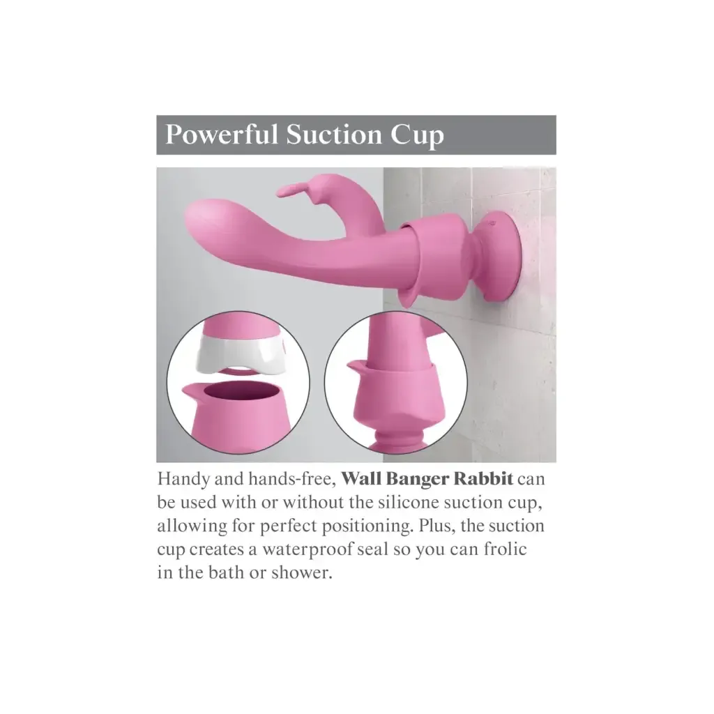 3Some Wall Banger Rabbit Rechargeable Remote-Controlled Silicone Vibrator With Suction Cup