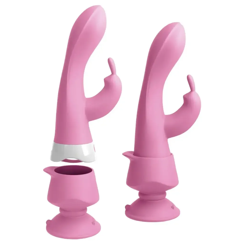 3Some Wall Banger Rabbit Rechargeable Remote-Controlled Silicone Vibrator With Suction Cup