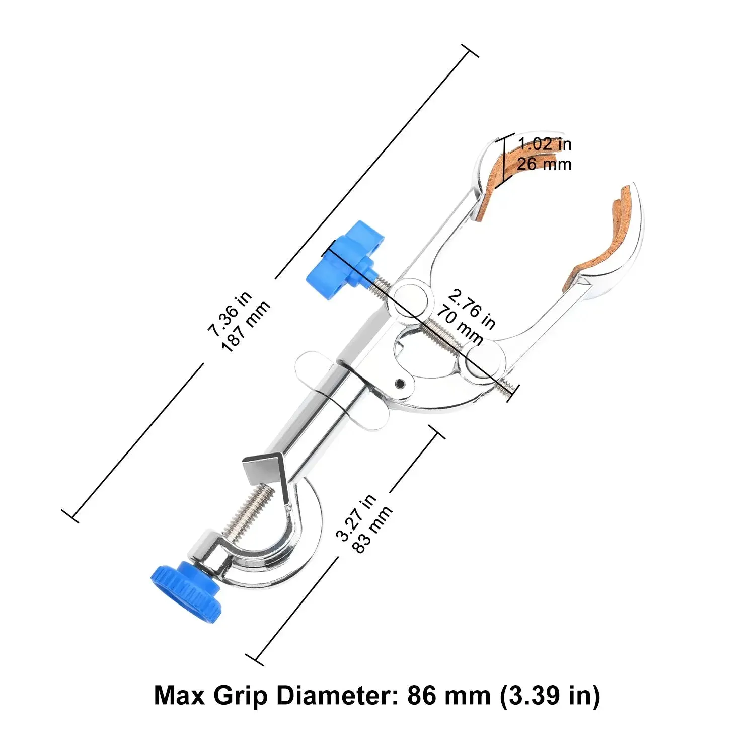 4-Prong Swivel Clamp with Boss Head, Single Adjust