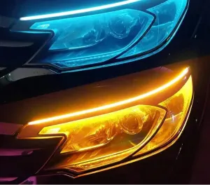 45Cm Led Drl Car Daytime Running Light Ice Blue / Yellow