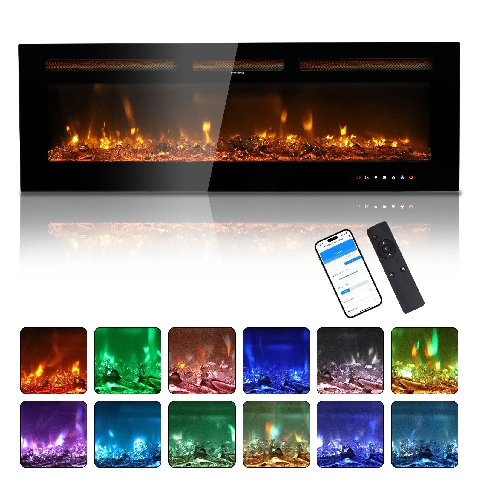 50" Smart WiFi Electric Fireplace Insert