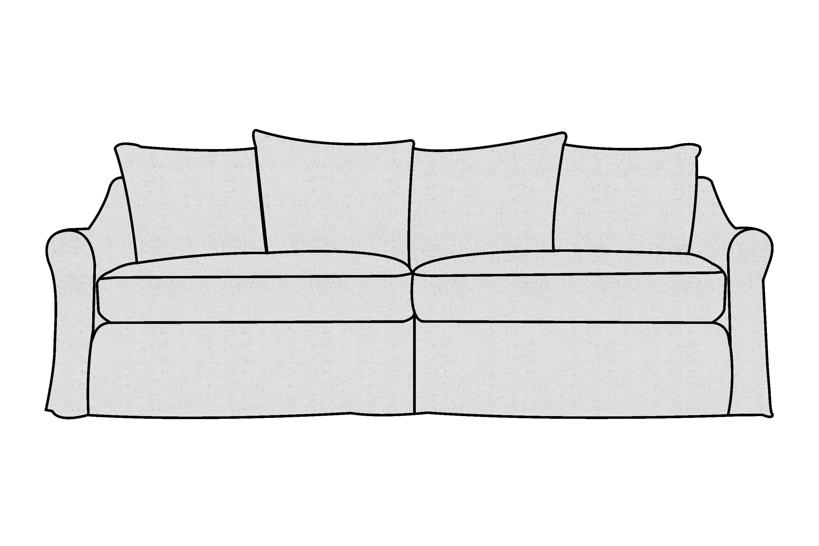 Alice | 4 Seater Extra Loose Cover | Marque Ivory