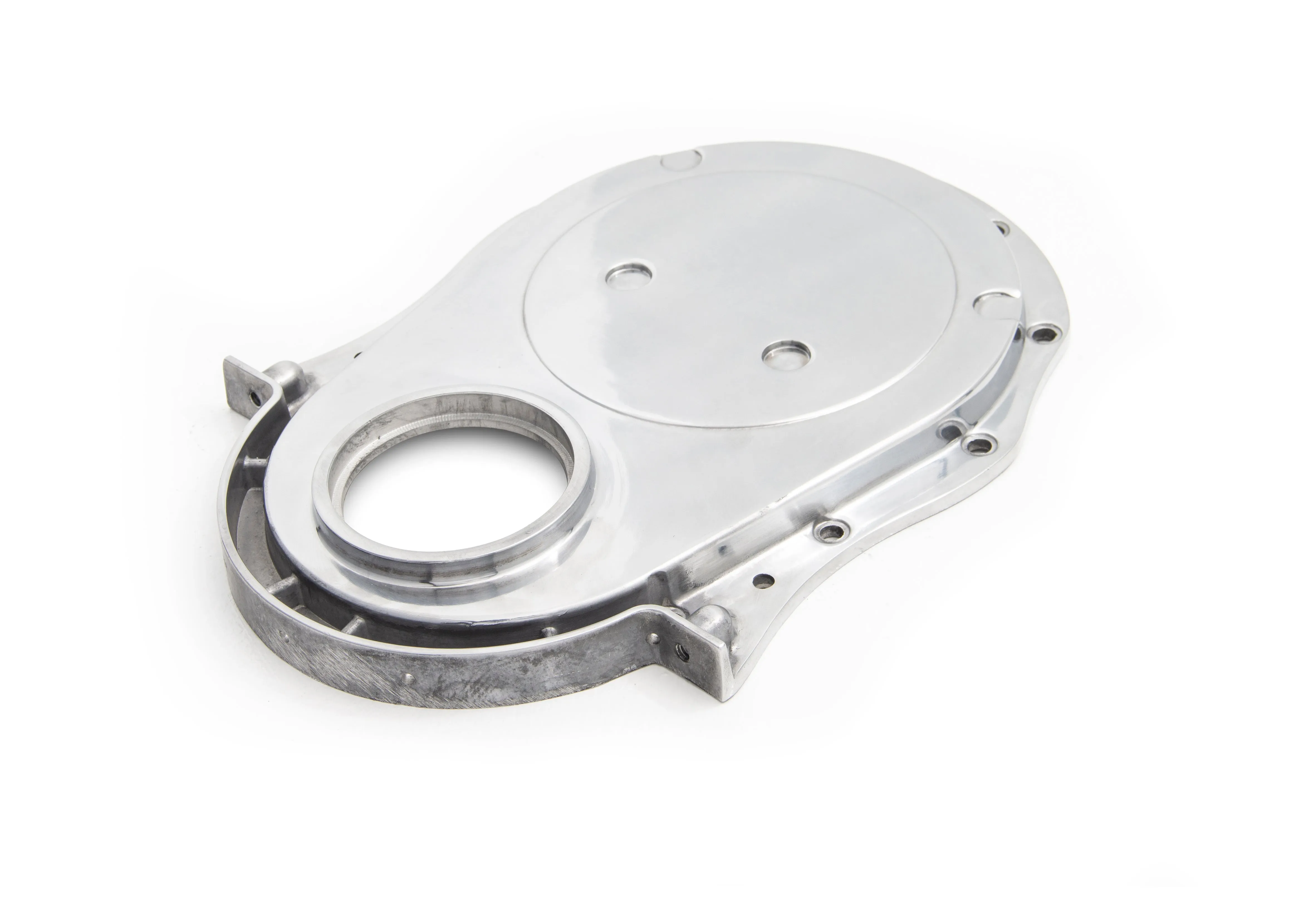 ALUMINUM 1966-90 CHEVY BB 396-402-427-454 TIMING CHAIN COVER - POLISHED