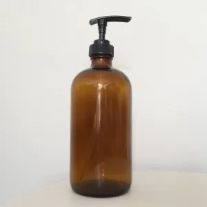amber utilitarian pump bottle