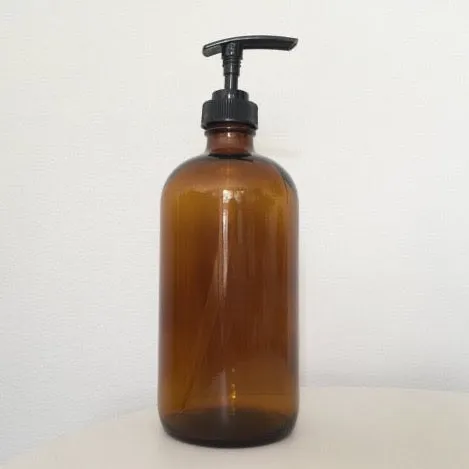 amber utilitarian pump bottle