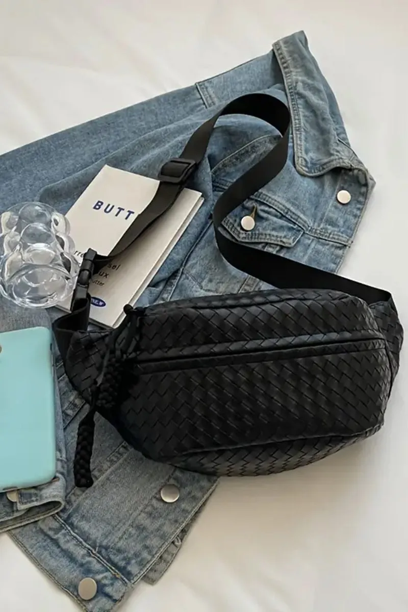 Atlas Weave Bum Bag - Black