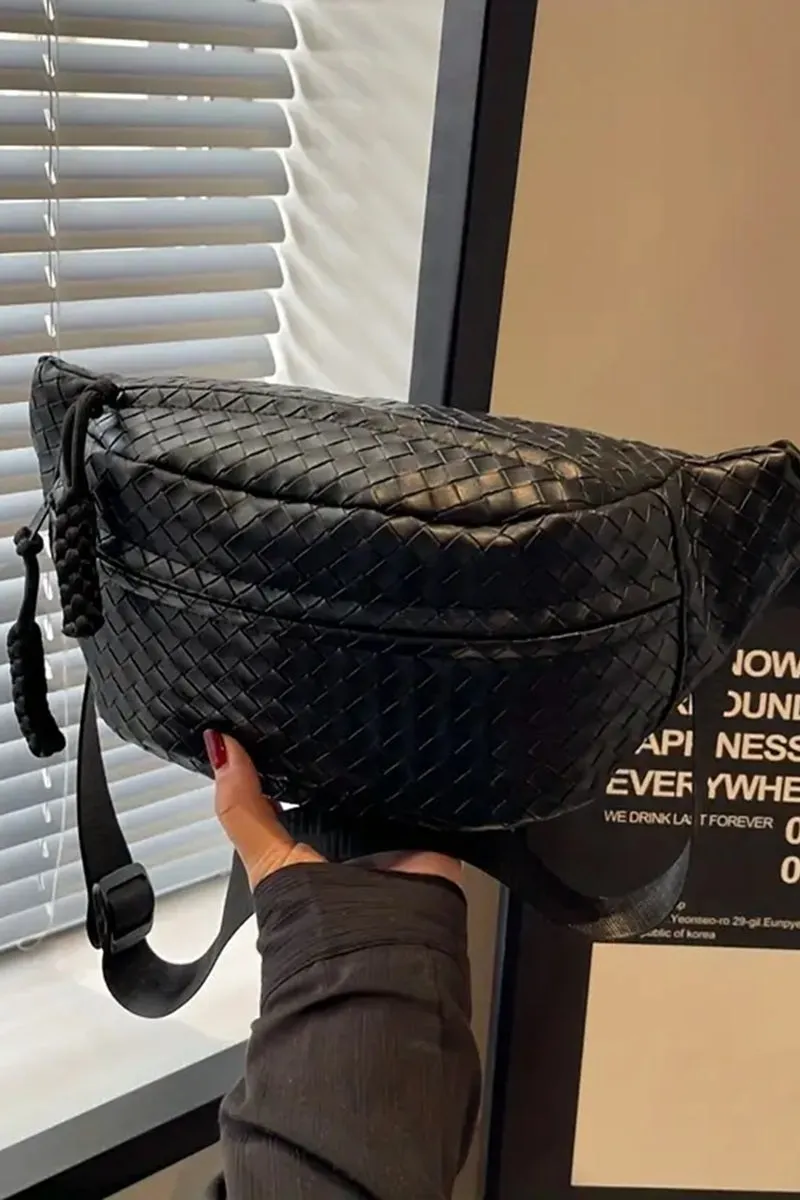 Atlas Weave Bum Bag - Black