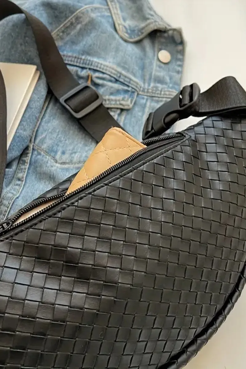 Atlas Weave Bum Bag - Black