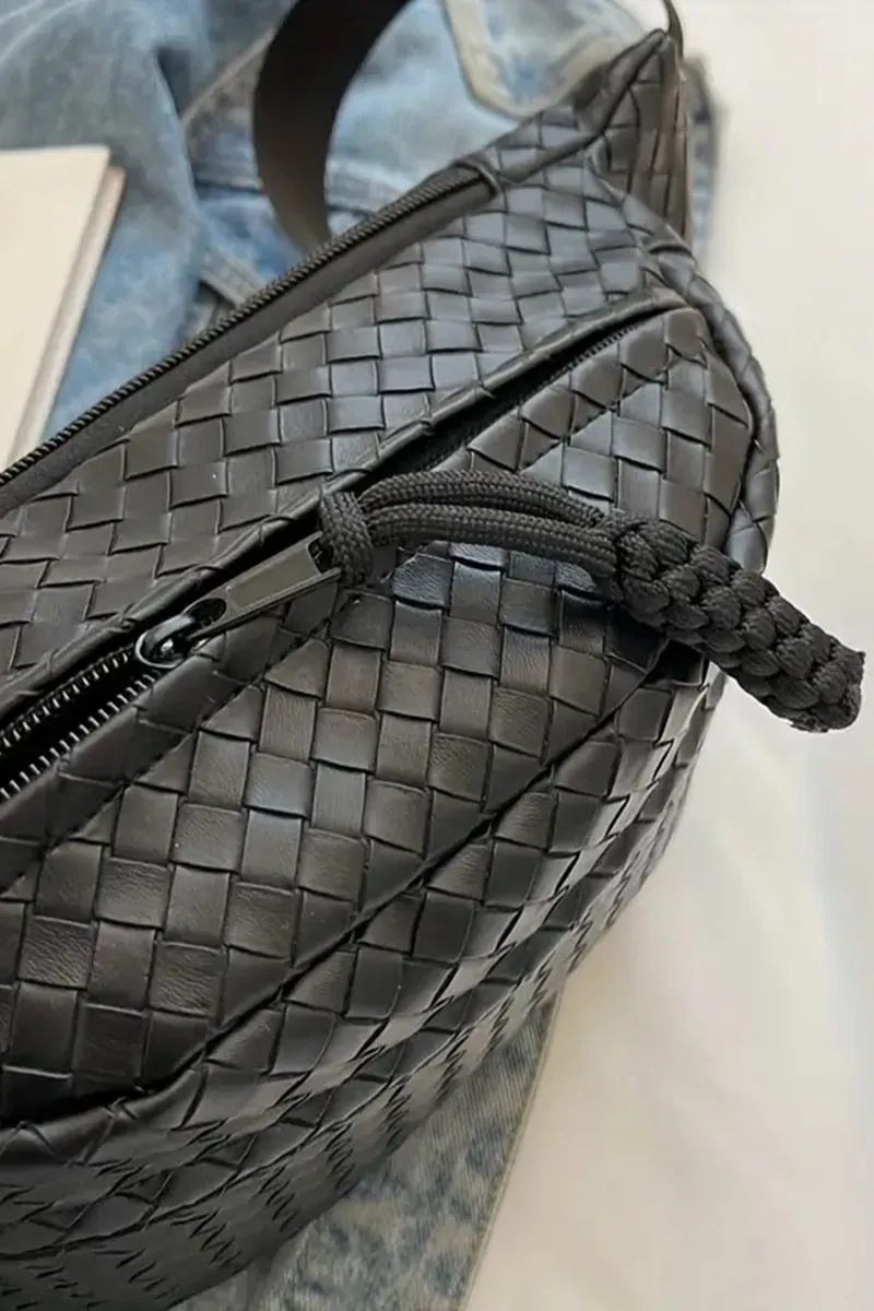Atlas Weave Bum Bag - Black