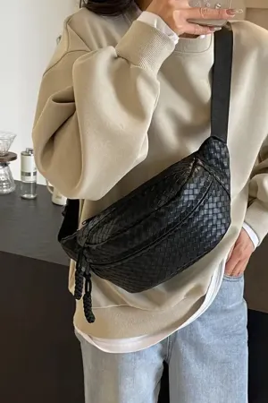 Atlas Weave Bum Bag - Black