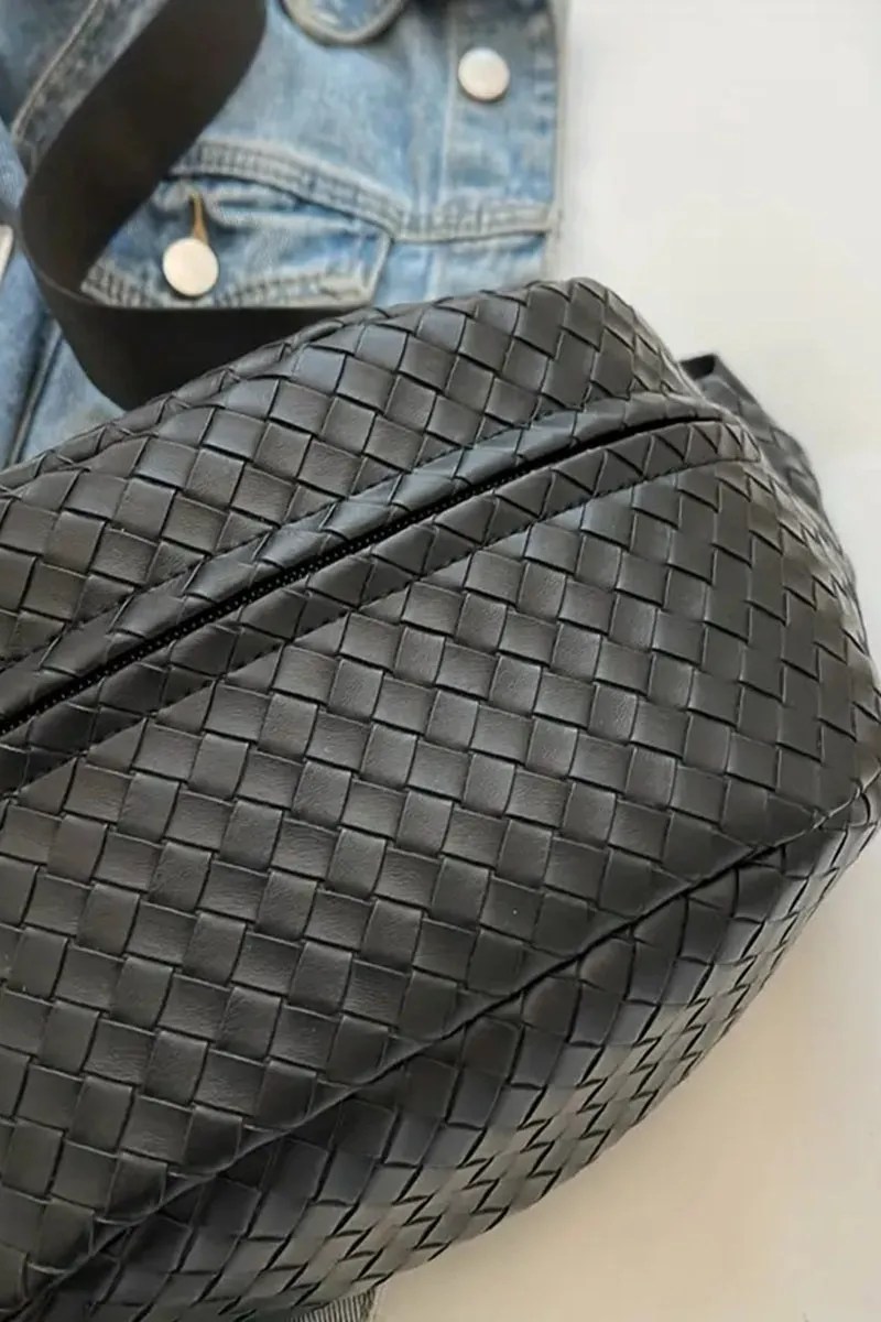 Atlas Weave Bum Bag - Black