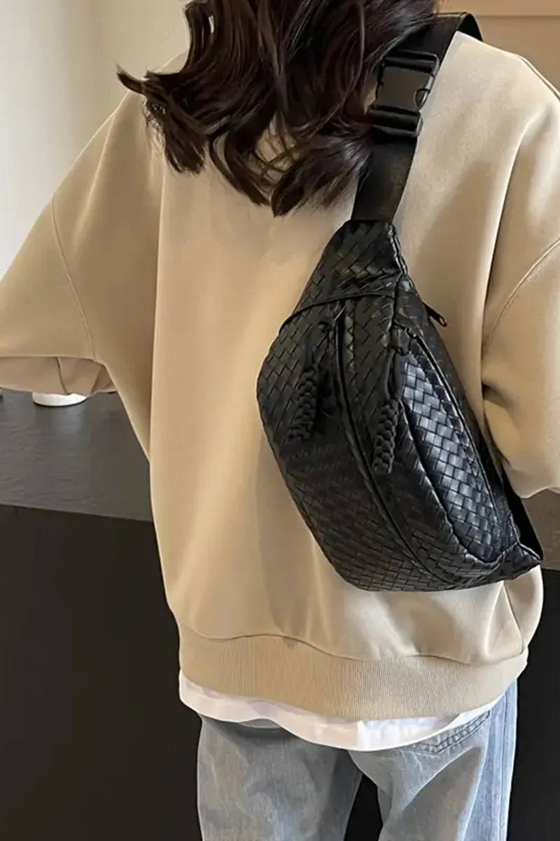 Atlas Weave Bum Bag - Black