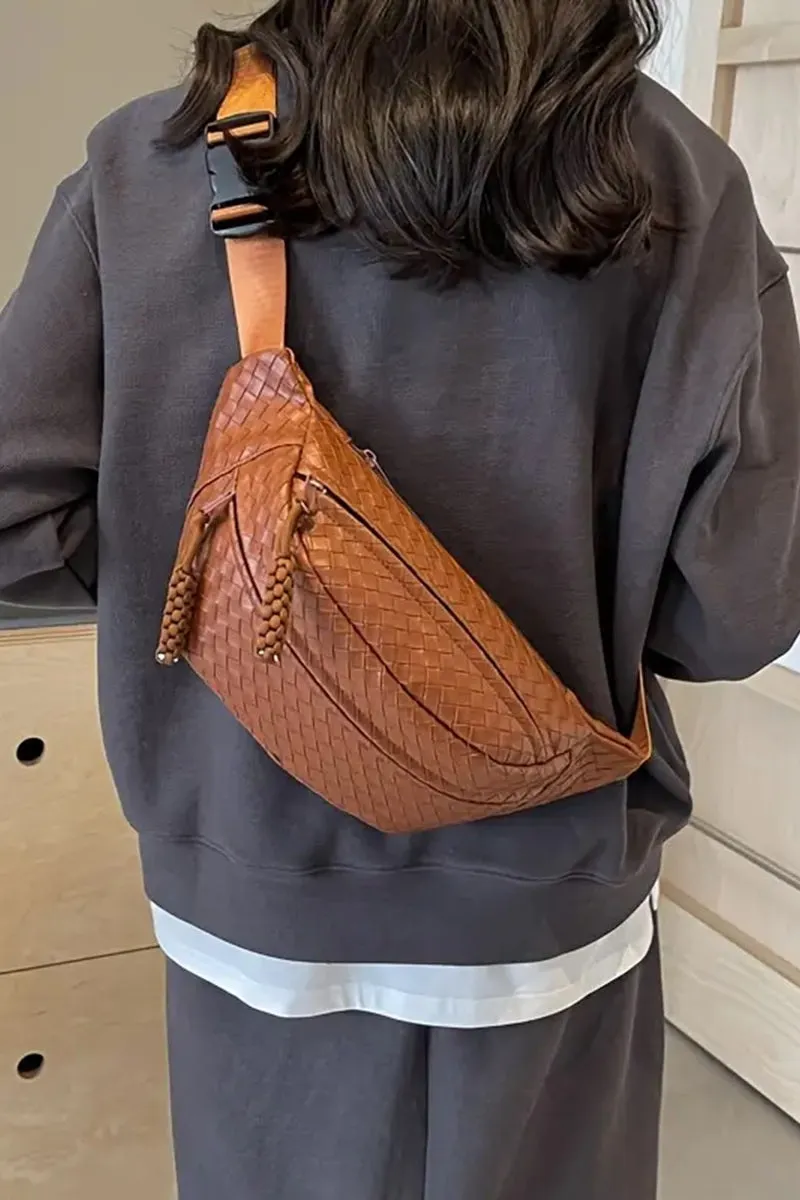 Atlas Weave Bum Bag - Camel