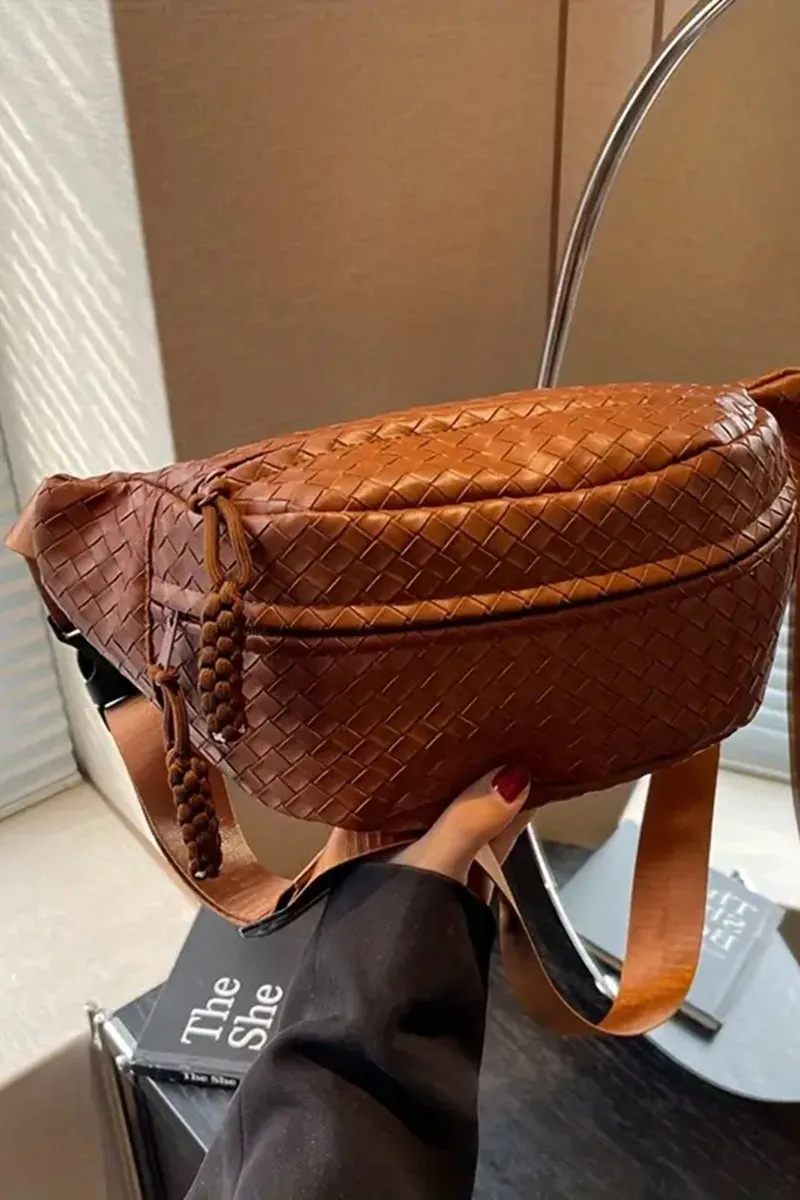 Atlas Weave Bum Bag - Camel