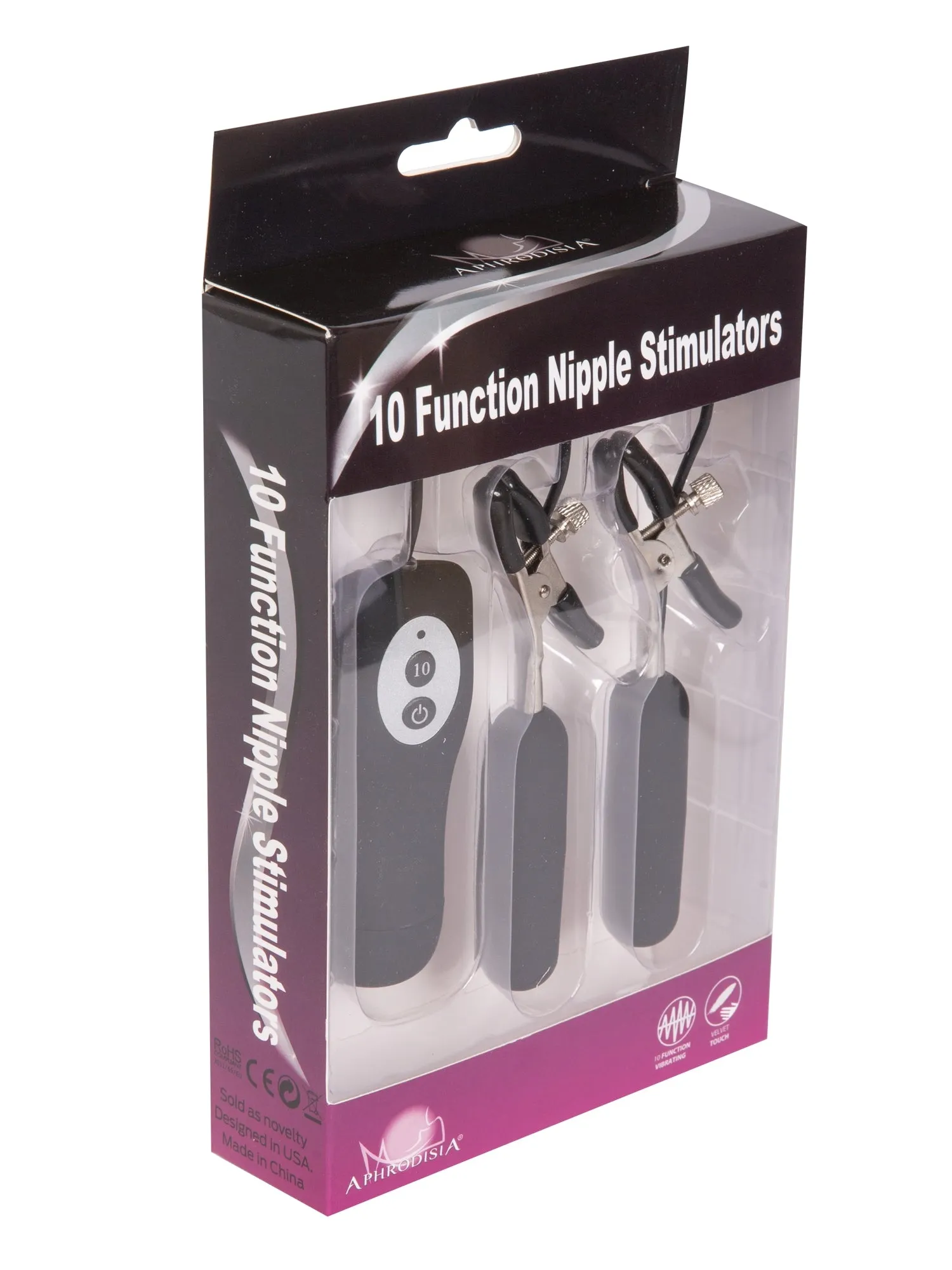 Black Vibrating Nipple Clamps