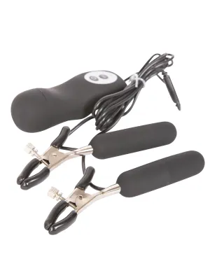Black Vibrating Nipple Clamps
