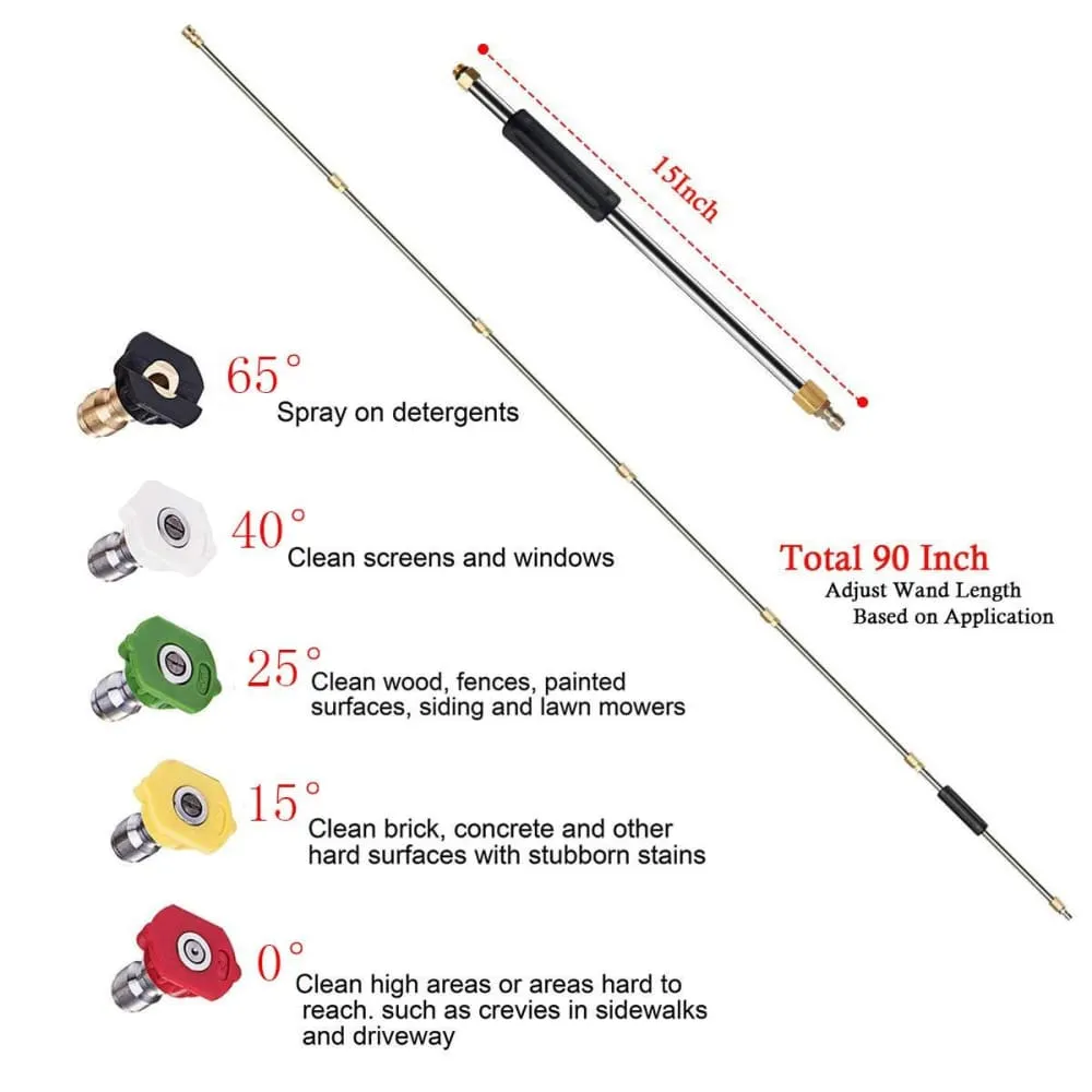 Car Washer Metal Jet Water Spray Lance Extension Wand Nozzle