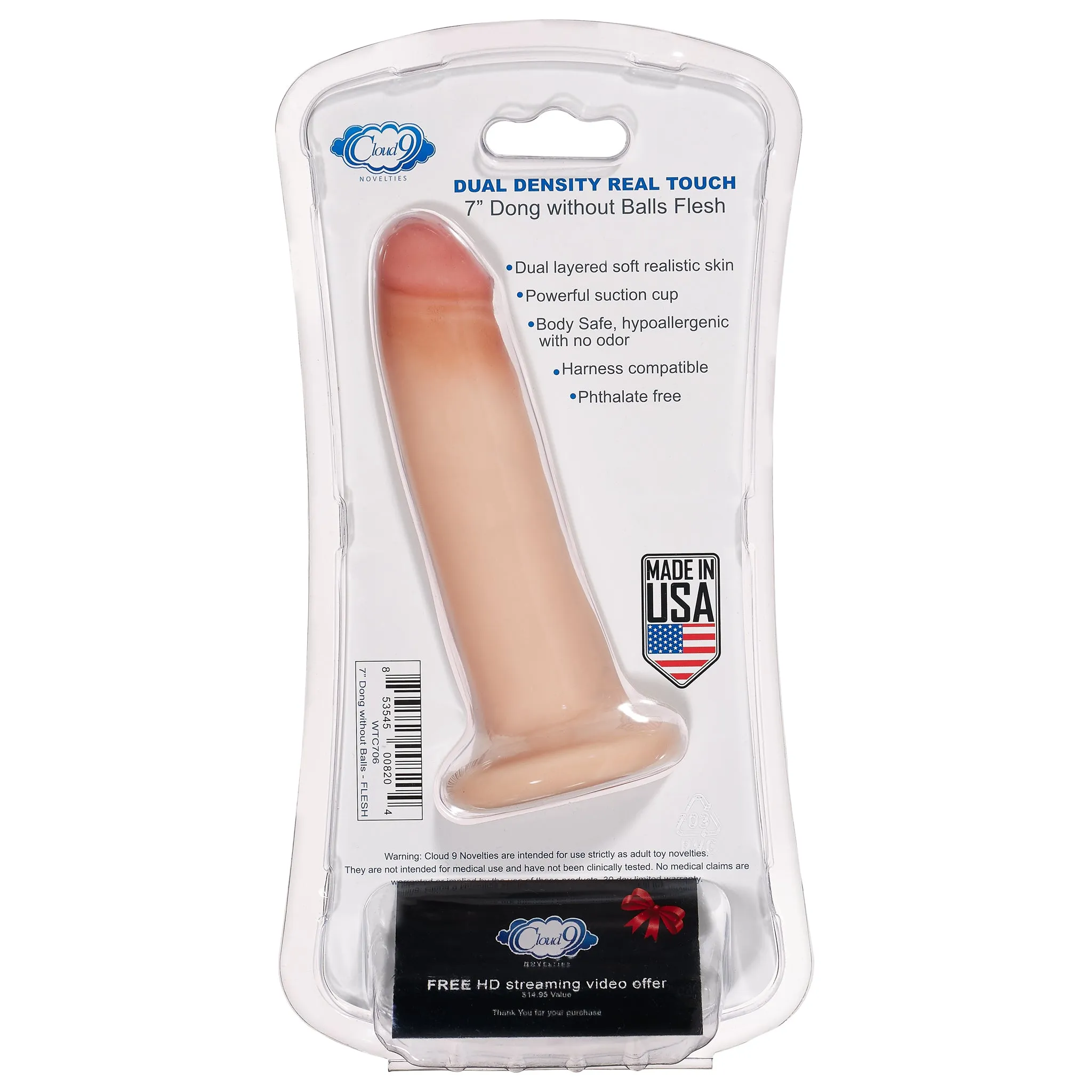 Cloud 9 Dual Density Real Touch 7in With No Balls Flesh