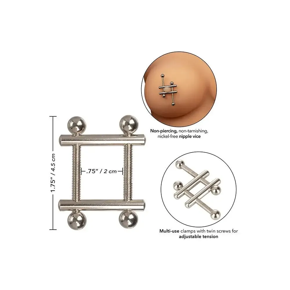 Colt Stainless Steel Silver Adjustable Crossbar Nipple Vices