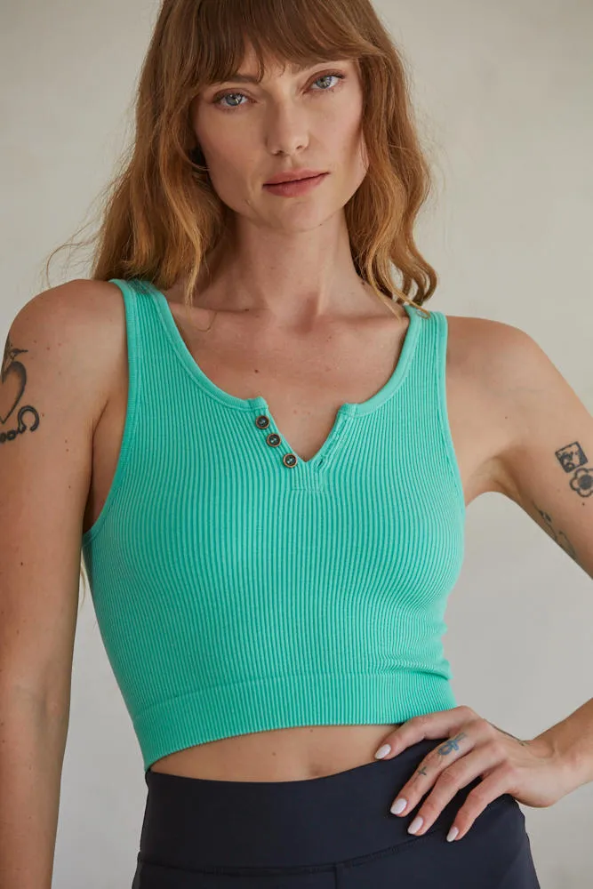 Day Dream Button Croped Tank Top