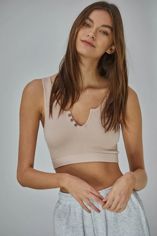 Day Dream Button Croped Tank Top
