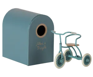 Doll Accessory | Abri a tricycle, Mouse - Petrol blue| Maileg