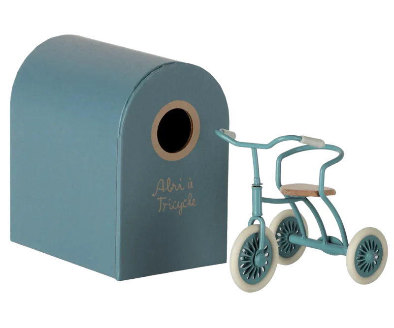 Doll Accessory | Abri a tricycle, Mouse - Petrol blue| Maileg
