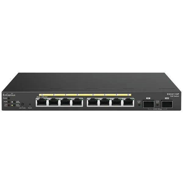 ENGENIUS EGS2110P 8-Port Gigabit Smart Switch with 2 SFP Ports