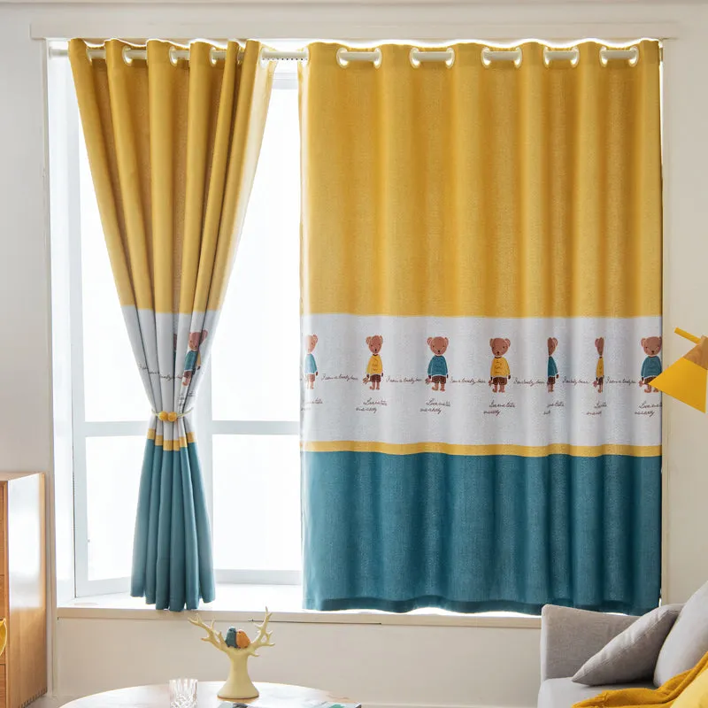 Fern Eco-Friendly Cartoon Print Blackout Nursery Curtain