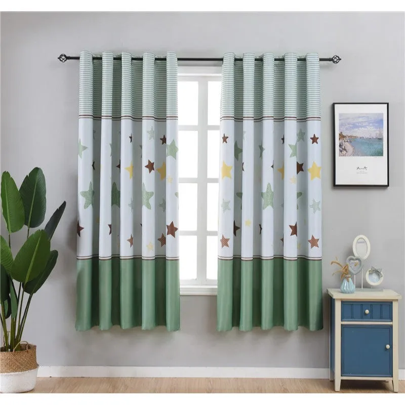 Fern Eco-Friendly Cartoon Print Blackout Nursery Curtain