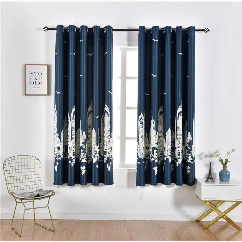 Fern Eco-Friendly Cartoon Print Blackout Nursery Curtain