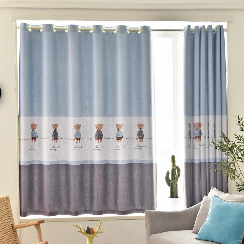 Fern Eco-Friendly Cartoon Print Blackout Nursery Curtain