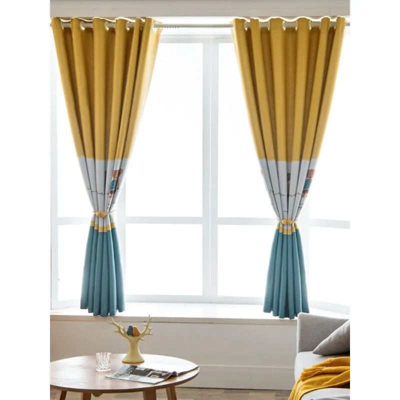 Fern Eco-Friendly Cartoon Print Blackout Nursery Curtain