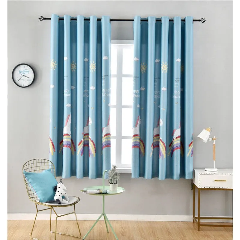 Fern Eco-Friendly Cartoon Print Blackout Nursery Curtain