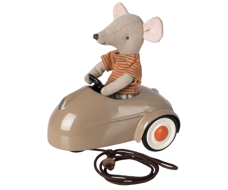 Heirloom Toy | Mouse Car- Brown | Maileg
