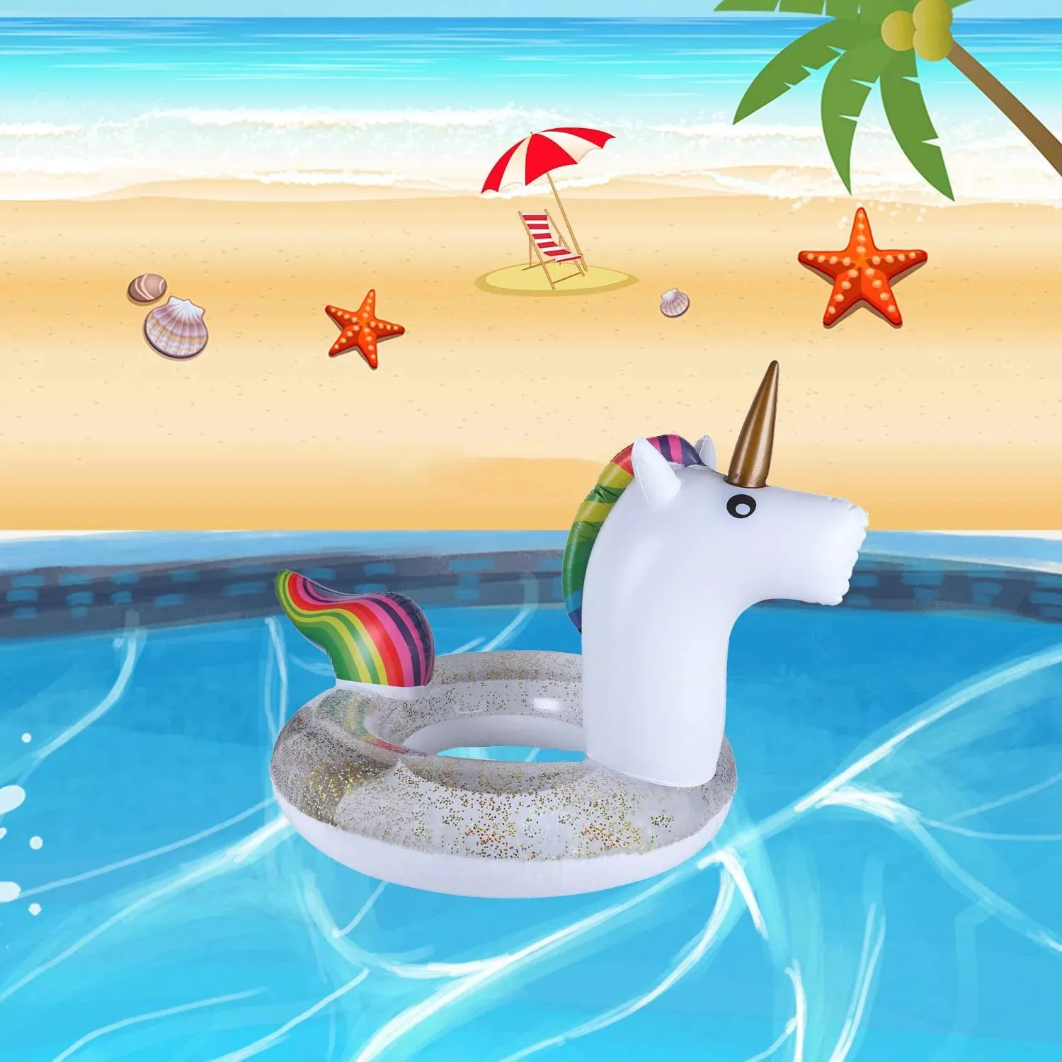 Horse Inflatable Swimming Ring Water Supplies for Adults or Kids (48 inch)