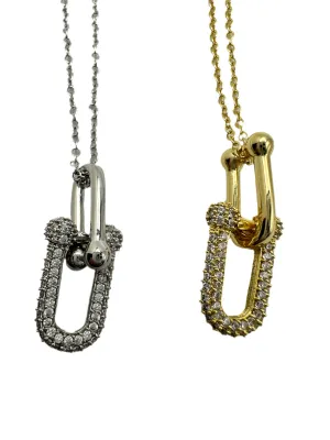 Interlocking Links CZ Necklace