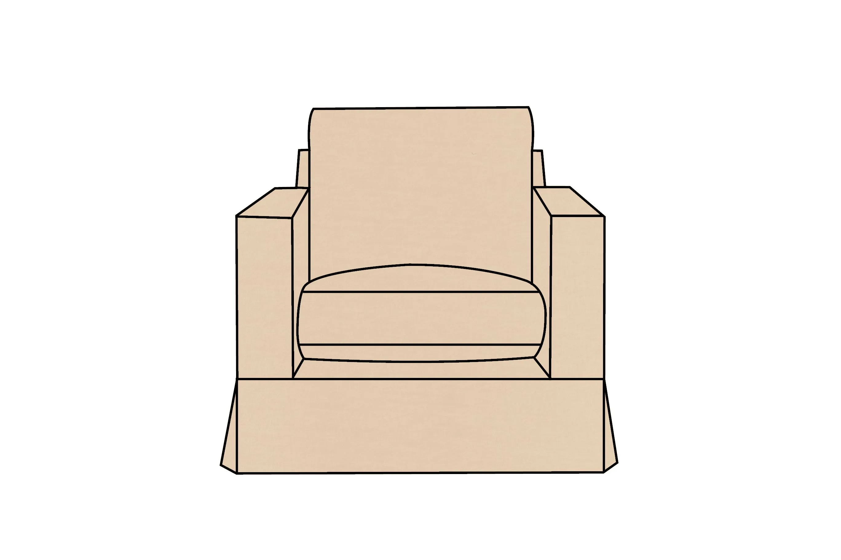 Kate | Armchair Extra Loose Cover | Capri Natural