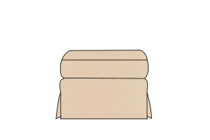 Kate | Footstool Extra Loose Cover | Capri Natural