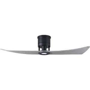 Lindsay 52 Inch 2-Blade Black and Barnwood Damp Rated LED Ceiling Fan with Remote