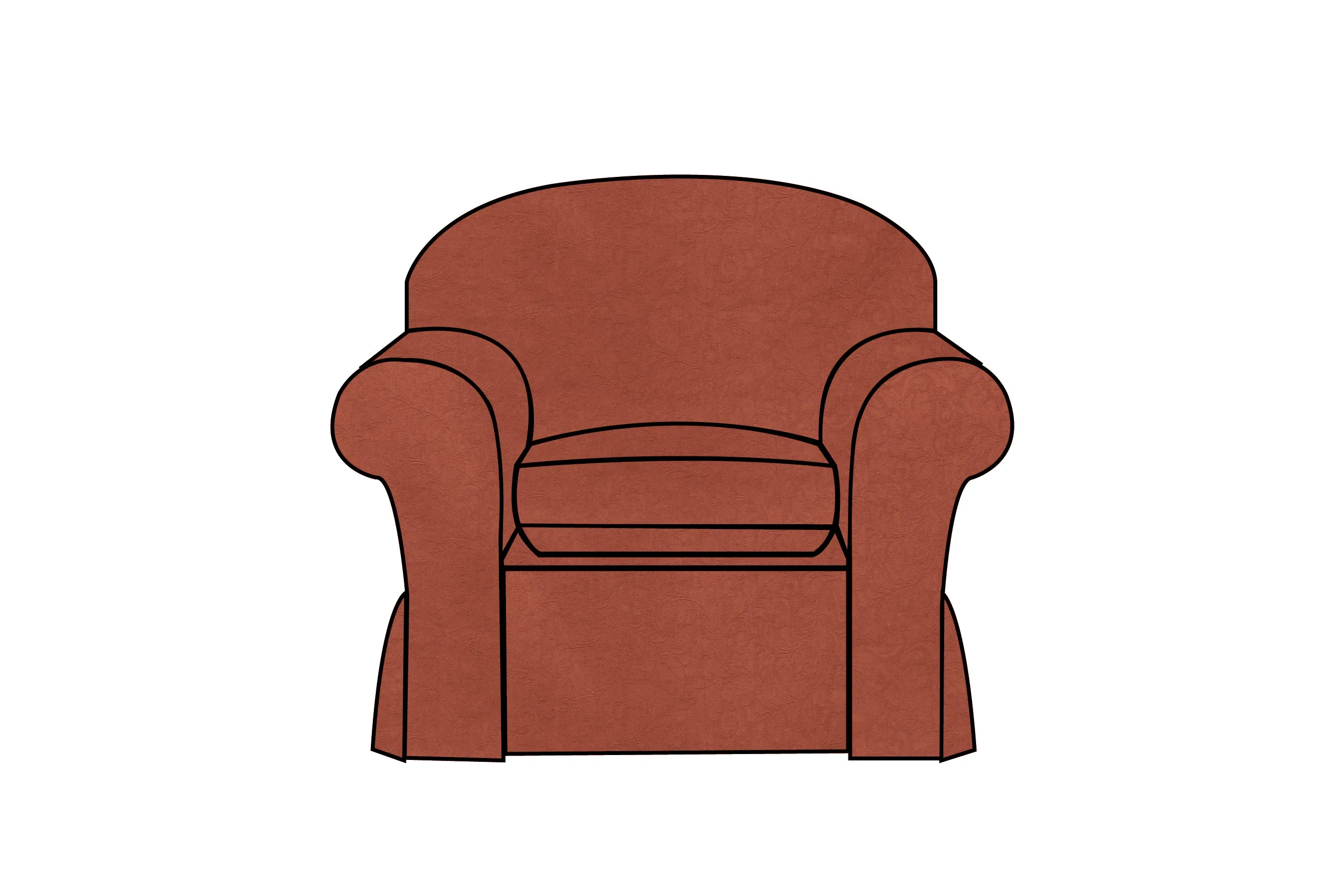 Madrid | Armchair Extra Loose Cover | Kingston Dark Terracotta