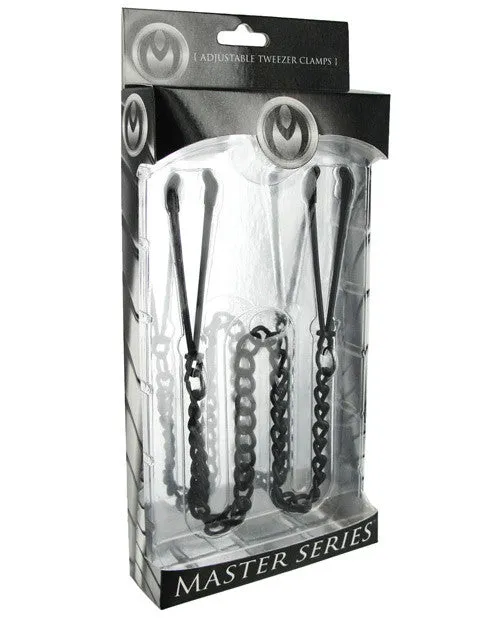 Master Series Reign Noir Tweezer Style Nipple Vice - Black