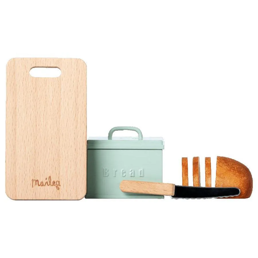 Miniature Bread Box w. Cutting Board   Knife