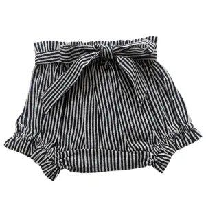 Navy Striped Shorts-Style Diaper Cover