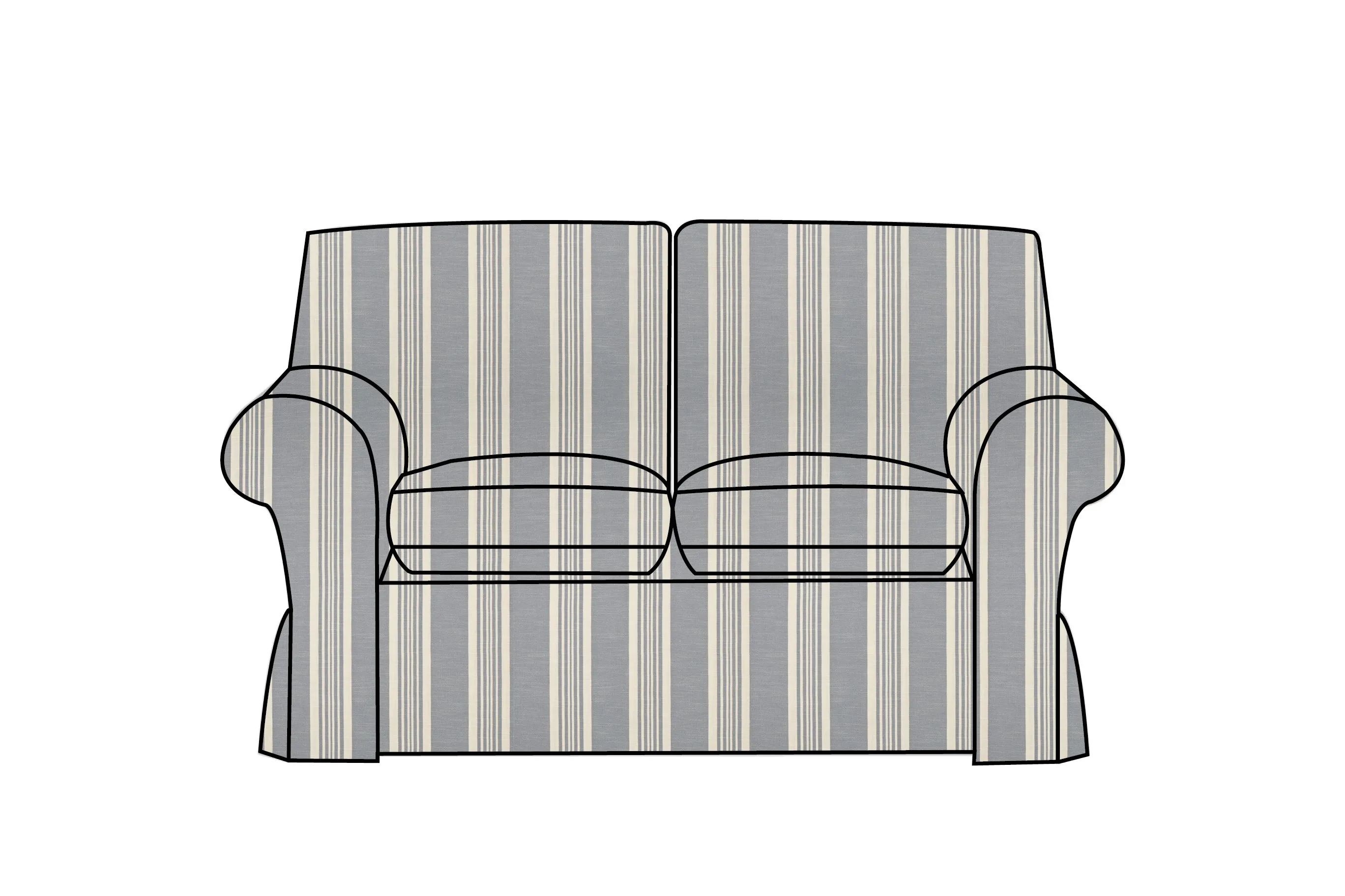 Newport | 2 Seater Extra Loose Cover | Capri Grey Stripe
