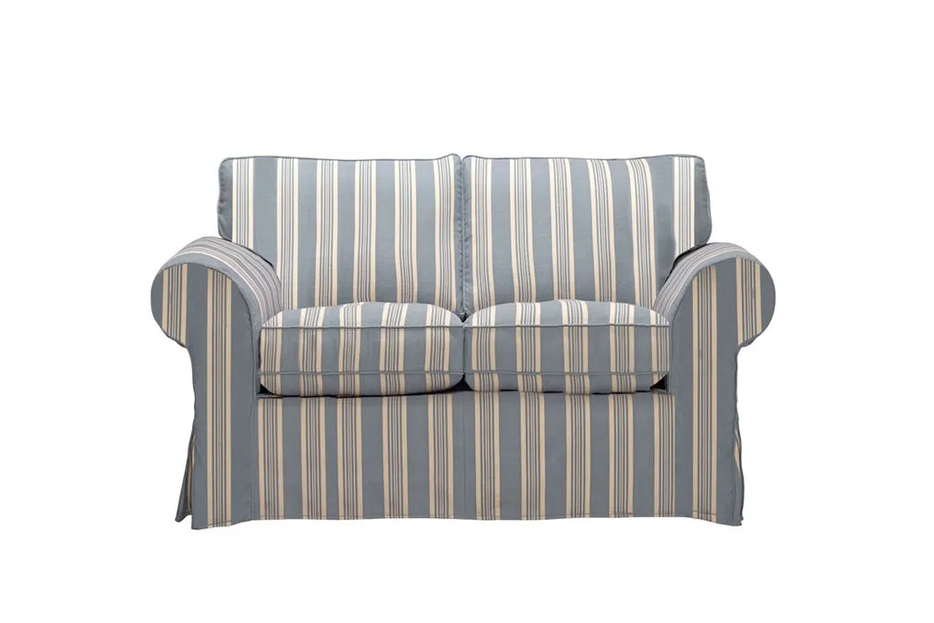 Newport | 2 Seater Extra Loose Cover | Capri Grey Stripe